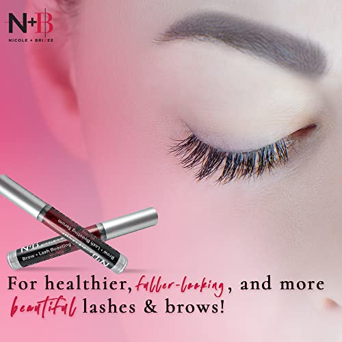 Nicole + Brizee Brow & Lash Serum ? Natural Formula with Biotin, Squalene, Ubiquinone, Wheat & Soy Amino Acids, Provitamin B5 ? Supports Thicker, Fuller Lashes and Brows ? Made in The USA - 3 Pack