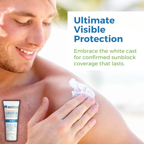 Waxhead Non-Nano Zinc Oxide Sunscreen, EWG Sunscreen with Zinc Oxide for Face + Body, Mineral Natural Non-Toxic Pure Sunblock, Biodegradable Cream Lotion Sun Block, Tattoo, Eczema Vitamin D + E (4oz)