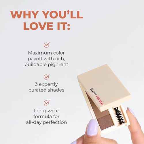 Beauty For Real Brow Max Ombre Brow Powder, Deep - Shapes, Balances & Defines Eyebrows - Long-Wear Formula - Vegan, Cruelty Free & Paraben Free
