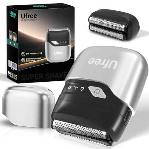 Ufree Foil Shaver for Men,? Electric Razor with 2 Foil Heads, IPX7 Waterproof Electric Shaver, Wet Dry Cordless Razor, Chargeable Portable Shavers for Men, Silver