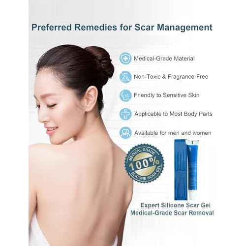 Silicone Scar Gel, Advanced Scar Cream treating for New and Old Scars, Surgical Scars, Burn Scars, Stretch Marks, Acne Scars, Dark markings, Keloid Removal 0.70 oz (20 g)