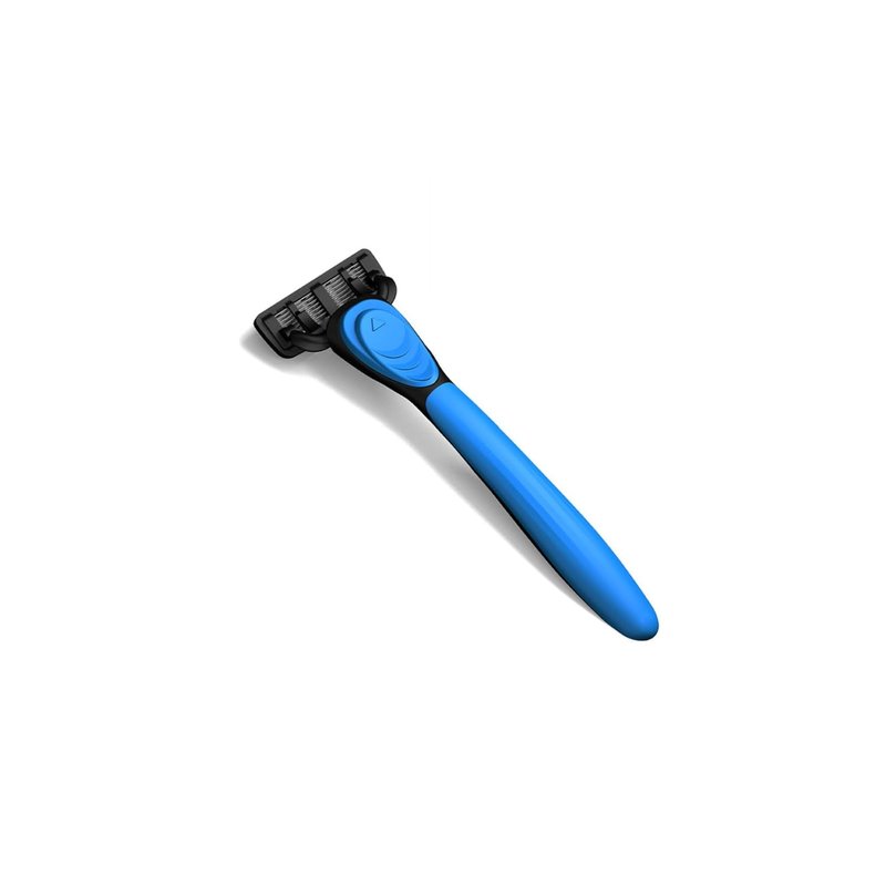 6-Blade Razor for Men & Women | Plastic Anti-Slip Handle with 8 Refill Cartridges - Black