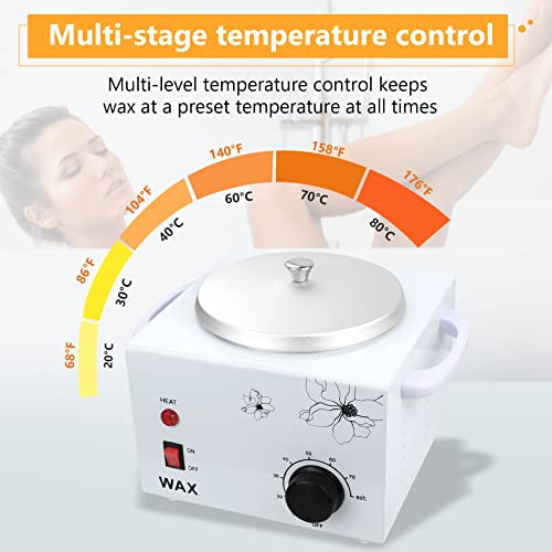 Professional Electric 1.5lb Wax Pot for Hair Removal,Single wax wammer with adjustable temperature Settings of 0-80¡ÆC,Wax Heater Machine for Body,Equipment for Precision Waxing