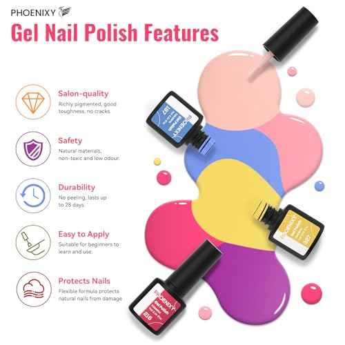 PHOENIXY 53 Pcs Gel Nail Polish Kit with U V light and Drill, 35 Colours Gel Polish with 5 Pcs Base Top Coat Manicure Starter Nail Polish Set Christmas Gifts for Women ST9014