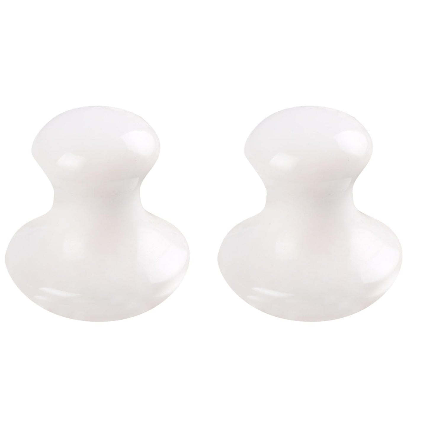 Uonlytech 2Pcs Gua Sha Facial Tools, White Jade Quartz Massage Gua Sha Rollers Stones Scraping Massage Tool for Women Home Spa