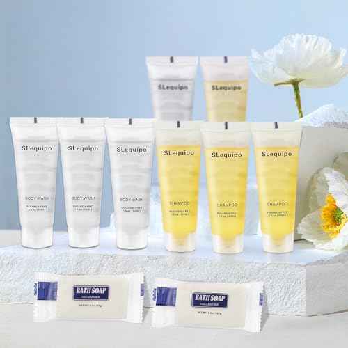 Travel Size Hotel Toiletries Bulk Set: 20 Bar Soap 0.5oz, 20 Shampoo, 20 Body Wash - 60 Pcs, Mini Guest Toiletries, Hotel Amenities