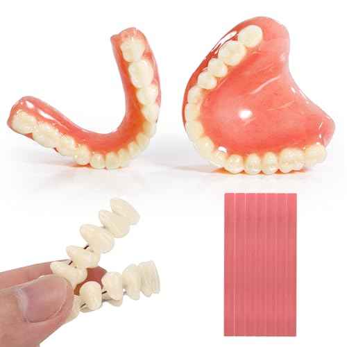 DIY Denture Kit - Full Set Fake Teeth for Top & Bottom | Functional Homemade Denture Combo, Repair Missing Teeth, Create Perfect Smile at Home - CS0725-3