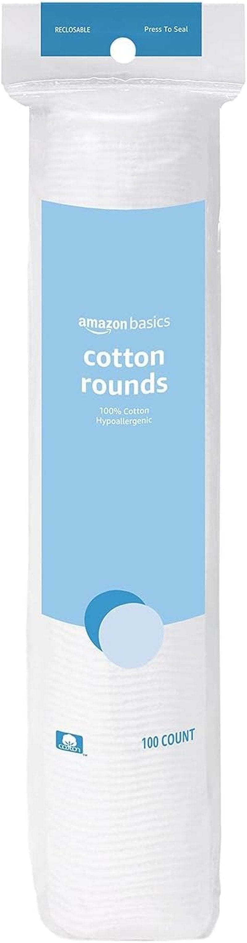 Hypoallergenic Cotton Rounds for Makeup Removal | 100 Count Pack
