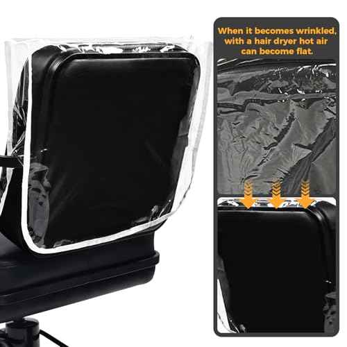 L'aimefois Salon Barber Chair Cover Protector - Prevents Damage,Clear Square,Easy Clean,Durable Vinyl Salon Chair Covers Fits Most Barber Chairs,White