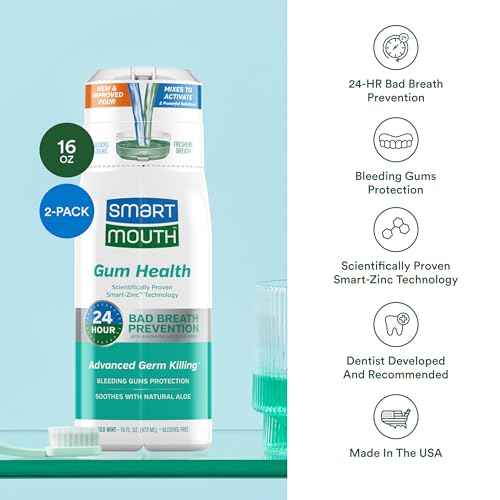 SmartMouth Gum Health Zinc Activated Breath Rinse 16oz, 2 Pack