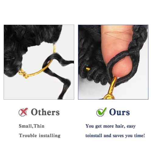 GoGo Curl Crochet Hair,12inch Pre Looped Water Wave Beach Curl Ocean Wave Crochet Braiding Hair,8pcs Box Braids Short Curly Crochet Hair for Black Women (12inch,#1B)