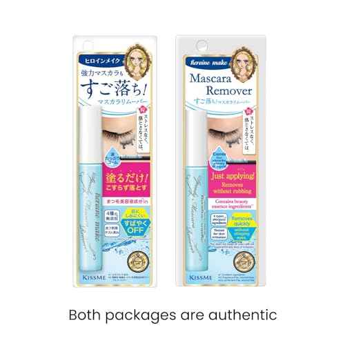HEROINE MAKE by KISSME Waterproof Mascara Black | Volume and Length by Defining Fiber for Long and Curl Eye Makeup for Women + Gentle Mascara Remover Oil Free, Made in Japan, 2 Set