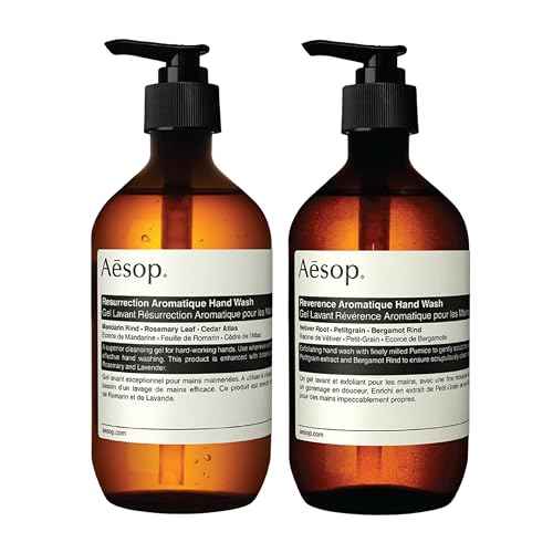 Aesop Aromatique Hand Care Set for Kitchen and Bathroom | Duo to Renew and Replenish Skin | Includes Resurrection Cleanser & Reverence Gentle Exfoliator | 16.9 oz (Set of 2)