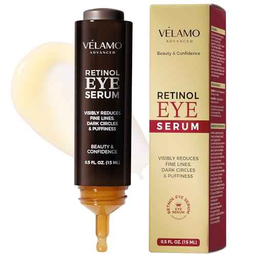 Retinol Eye Cream Anti Aging: Under Eye Cream for Dark Circles Puffiness Eye Bags - Help Reduce Appearance of Wrinkles Fine Lines - with Caffeine Peptides Hyaluronic Acid Ceramides 0.5 FL OZ/15mL