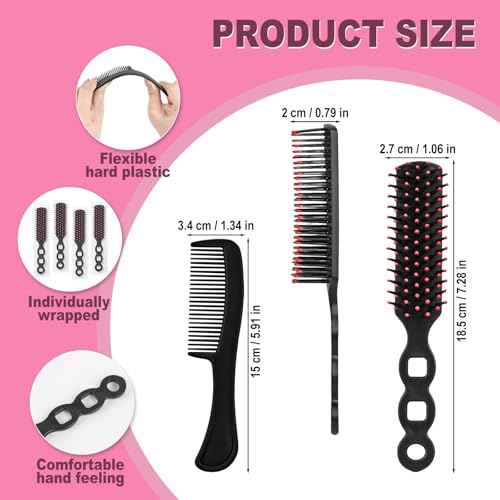 Hair Brush and Combs Bulk Individually Wrapped for Homeless,Disposable Hair Combs Bulk Hair Brushes Detangling Hairbrush for Women Shelter Nursing Hotel Church Charity Supplies300