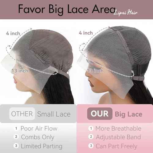 13x4 HD Lace Front Wigs Human Hair Straight Wigs for Black Women - 220% Density, Pre-Plucked Natural Hairline & Glueless Design for Effortless Style, 22 Inch