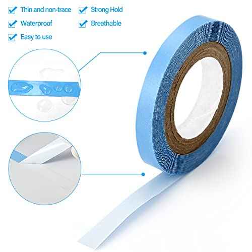 EHDIS Hair Extensions Tools Kit Tape in Hair Extensions Pliers Flat Surface Hair Sealing Pliers with Double-Sided Hair Extension Replacement Tape Lace Front Wig Adhesive Tape Roll Tape Scraper Tool