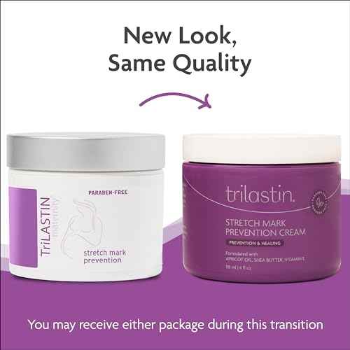 TriLASTIN Maternity Stretch Mark Cream - Hydrating Pregnancy-Safe Skin Care - Gentle Hypoallergenic Care for Pregnancy Must Haves - Pairs Belly Butter & Stretch Mark Oil - 4 Fl Oz Each, Pack of 2