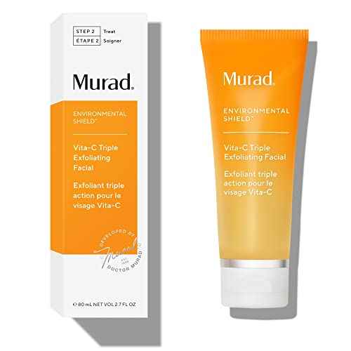 Murad Vita-C Triple Exfoliating Facial ? Gold-Stabilized Vitamin C and Physical, Chemical, & Enzymatic Exfoliant Scrub for Smoother, Brighter, Radiant Skin ? 2.7 Fl Oz