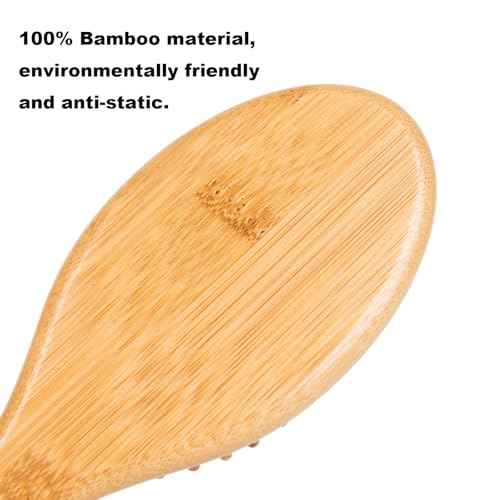 4 PCS Bamboo Hair Brushes Set,Boar Bristle and Detangling Combs,Hair Care Tools with Natural Bristles, Birthday Gift for Family Friend Women Men Mother Hairbrush Kit