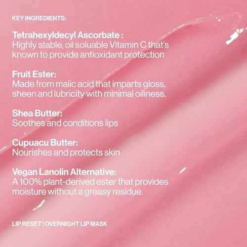 MAKE Beauty Lip Reset Overnight Lip Mask. Nourishing, Hydrating Lip Treatment for Dry, Flaky Lips. Plumps, Softens, and Smooths. Cosmic Cherry Flavor