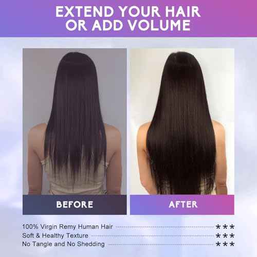 Dark Brown Clip in Hair Extensions Real Human Hair Invisible Seamless Remy Human Hair Clip in Extensions for Women 22 Inch 110g, 8pcs Per Set with Double Weft