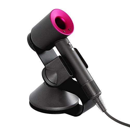 Hairdryer Stand Holder for Dyson,Magnetic Carbon Steel Bracket Power Plug Holder,Bathroom Organizer for Dyson Supersonic Hairdryer, Diffuser and Two Nozzles (Black)