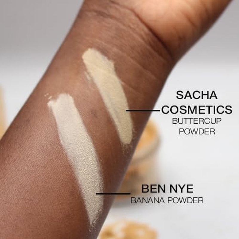 Sacha BUTTERCUP Mini Setting Powder - Translucent Face Powder for Medium to Dark Skin | No Ashy Flashback, 0.35 oz