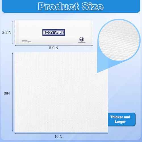 200 pcs Large Body Wipes Individually Wrapped Bulk, Disposable Skin Cleansing Wet Wipes for Men Women, Individual Wrapped, Convenient, Lightweight, Aloe Vera for Body, Hands, Face, Daily