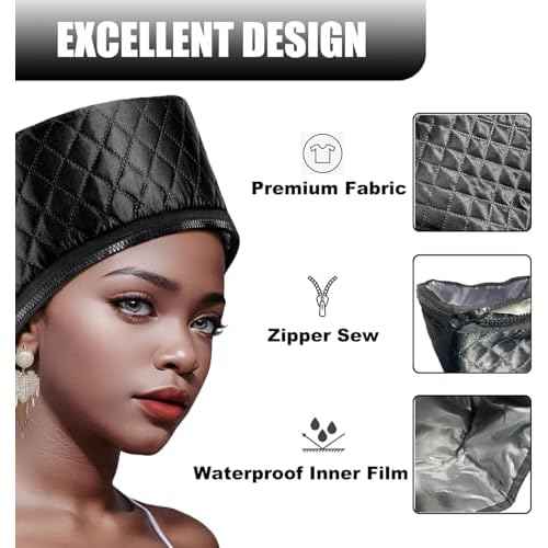 Heat Cap for Deep Conditioning, Thermal Steam Cap for Hair Treatment, Hair Steamer for Black Natural Hair, 10-Level Quick Heating Caps for Home Use.