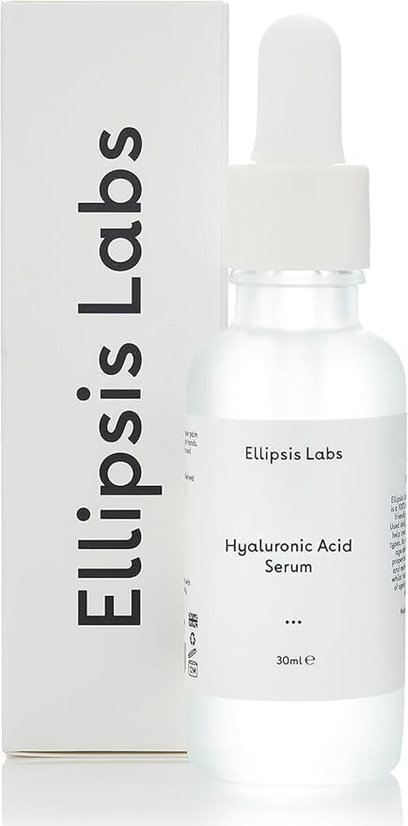 Ellipsis Labs Hyaluronic Acid Serum - Vegan Facial Serum for Intense Hydration & Elasticity, 1 Fl Oz