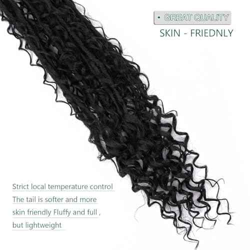 Crochet Hair for Black Women 30 Inch Faux Locs Crochet Hair with Curly Ends 8 Packs Boho Goddess Locs Crochet Braids pre looped 1B