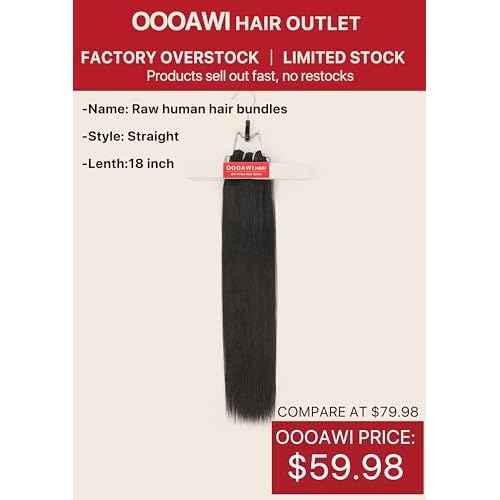 Raw Indian Hair Single Bundles 15A Straight Bundles Human Hair Triple Lifespan Than Virgin Hair Bundles,Keep Silky And Soft After Multiple Washes, Boutique's Quality-Half The Price(18 Inch)