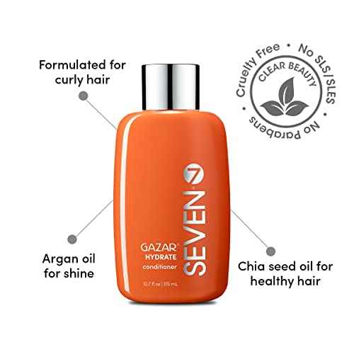 SEVEN Hair Care Gazar Hydrate Conditioner for Women & Men, Anti-Frizz, Moisturize Dry Hair, Sulfate + Paraben Free, Cruelty Free with Argan Oil, Jojoba & Biotin, Made in USA
