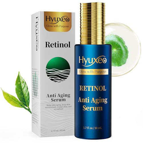 Anti Aging Serum, Retinol Serum for Face with Squalane and Hydrolyzed Collagen, Improve Fine Lines and Hydrate Skin, Wrinkle Retinol for Various Types of Skin Women/Men(1.7 Fl Oz)
