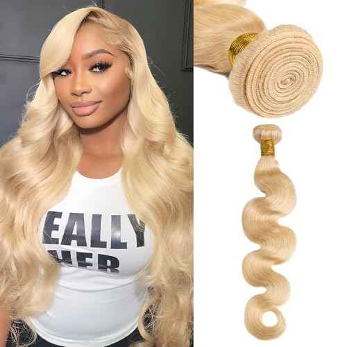 Human Hair Bundles Body Wave Blonde Color, 26 Inch - 1 Bundle - #613, Antousha Body Wave Bundles Human Hair 12A Brazilian Virgin Wavy Hair Bundles for Women