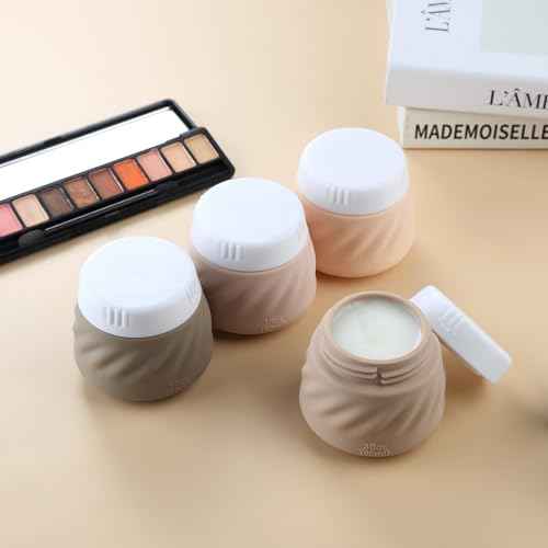 Gemice Travel Containers for Toiletries, TSA Approved 3 oz Leak-proof Silicone Travel Jars for Cream, BPA-Free Travel Size Container with Lid for Cosmetic Shampoo Cream (4 Pack)