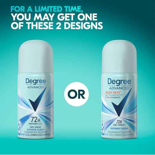 Degree Women¡¯s Travel Deodorant Antiperspirant 6-Pack ? Body Heat Activated 72H Protection Mini Dry Sprays, Shower Clean Scent, 1 Oz Ea