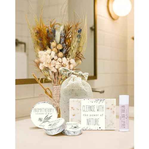 Spa Gifts for Women - Mothers Day Gifts for Mom, Self Care Kit, Birthday Anniversary Care Package Ideas for Wife Girlfriend Her from Daughter Husband Friend, 8PCS Items with Natural Themed
