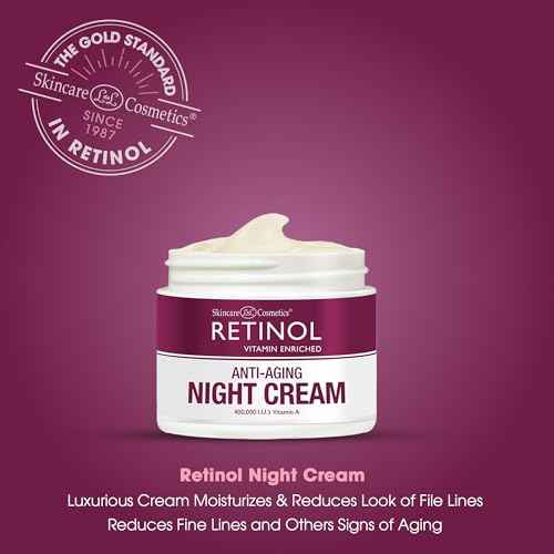 Retinol LIVAURA Skincare LdeL Cosmetics Night Cream Vitamins A + C + E Works While You Sleep to Reduce Fine Lines And Other Signs of Aging 1.7 Oz.