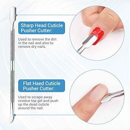 AZUREBEAUTY Pink Nail Polish Fast Drying Natural Shine Nail Lacquer Fingernail Polish Cuticle Trimmer, Cuticle Pusher