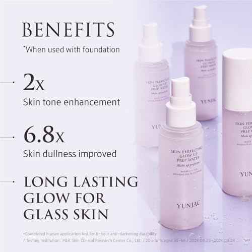 Skin Perfecting Glow Up Prep Water Makeup Fixer(1.69 fl oz) ? Lightweight Fine Mist for Long-Lasting Makeup, Glow Booster, Smooth Radiant Skin Finish, Korean Skincare by YUNJAC