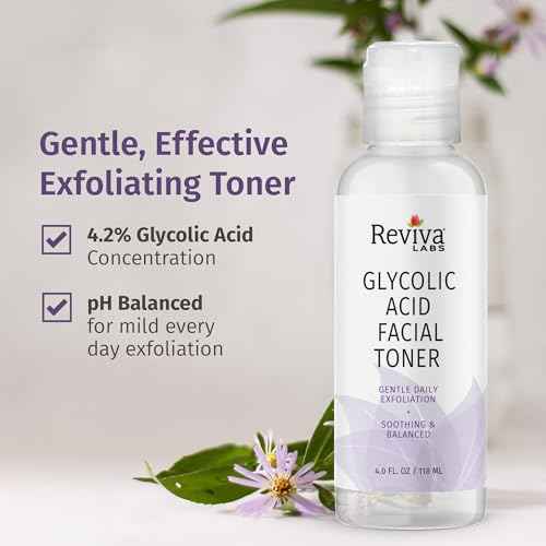 Reviva Labs Glycolic Acid Toner ? Gentle Face Exfoliator Non-Stinging & pH-Balanced Toning Solution with 4.2% Glycolic Acid ? Hydrating Toner for Face, Leaves Skin Radiant & Refreshed ? 4 fl oz
