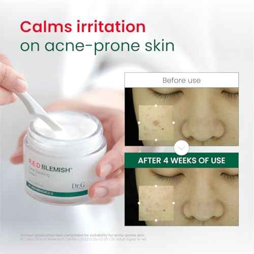 Dr.G Red Blemish Clear Soothing Korean Moisturizer Face Cream, 70ml - Cica Cream, Korean Skin Care Moisturizer, Korean Face Moisturizer, Facial Moisturizer, Korean Skincare, K Beauty Skincare Coreano