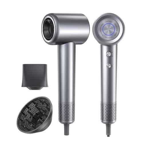 Hair Dryer, 110000 RPM Professional Ionic Blow Dryer with Brushless Motor for Fast Drying, Thermo-Control Quiet Compact Hair Blow Dryer with Magnetic Diffuser for Curly Hair for Home Travel Salon