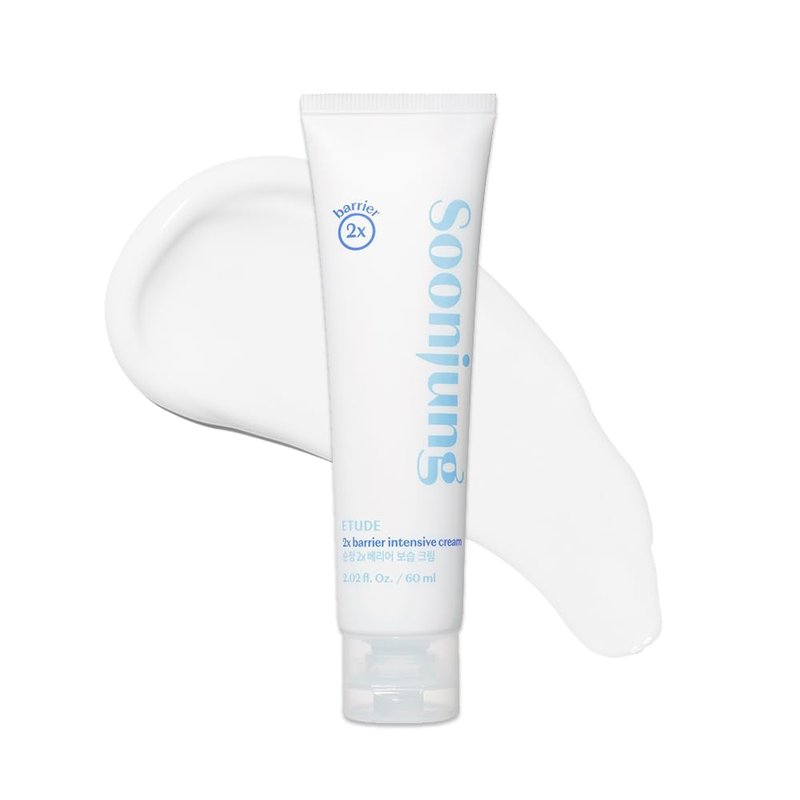 ETUDE SoonJung 2x Barrier Intensive Cream - Vegan Korean Face Moisturizer for Sensitive Skin | Lightweight Day & Night Cream (2.02 fl oz)