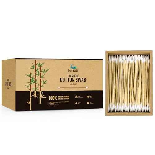Gun Cleaning Swabs, Double-Ended 6'' Pointed Tip, Biodegradable Bamboo Cotton Buds 500 Count
