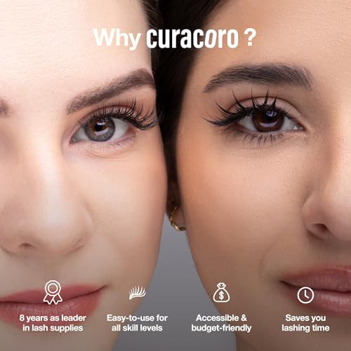 Curacoro Promade Mix 750 Fans - Handmade Volume Eyelashes, Multi Selections From 5D To 12D, C CC D Curl, Thickness 0.03~0.1 mm, 9-18mm Length, Long Lasting & Easy Application (12D 0.03 D, 11-12-13mm)