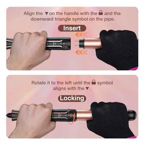 5 in 1 Curling Iron Set-Instant Heat Hair Curling Wand Set with Curling Brush,4 Interchangeable Ceramic Wands (0.35-1.25¡±) and Heat Protective Glove & 2 Clips for Girls and Women