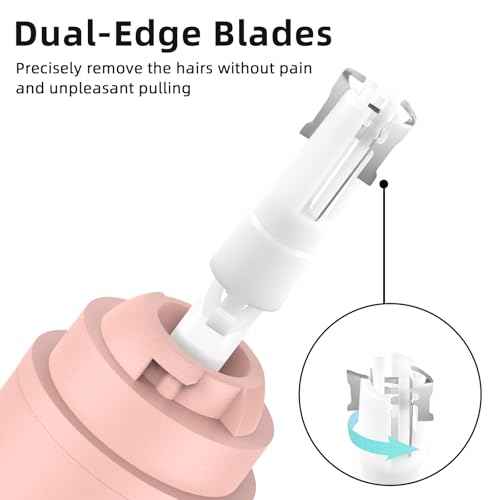 Nose Hair Trimmer Rechargeable Cordless Painless Ear and Eyebrow Trimming Tool-Dual Edge Easy Cleansing for Man Woman (Pink)